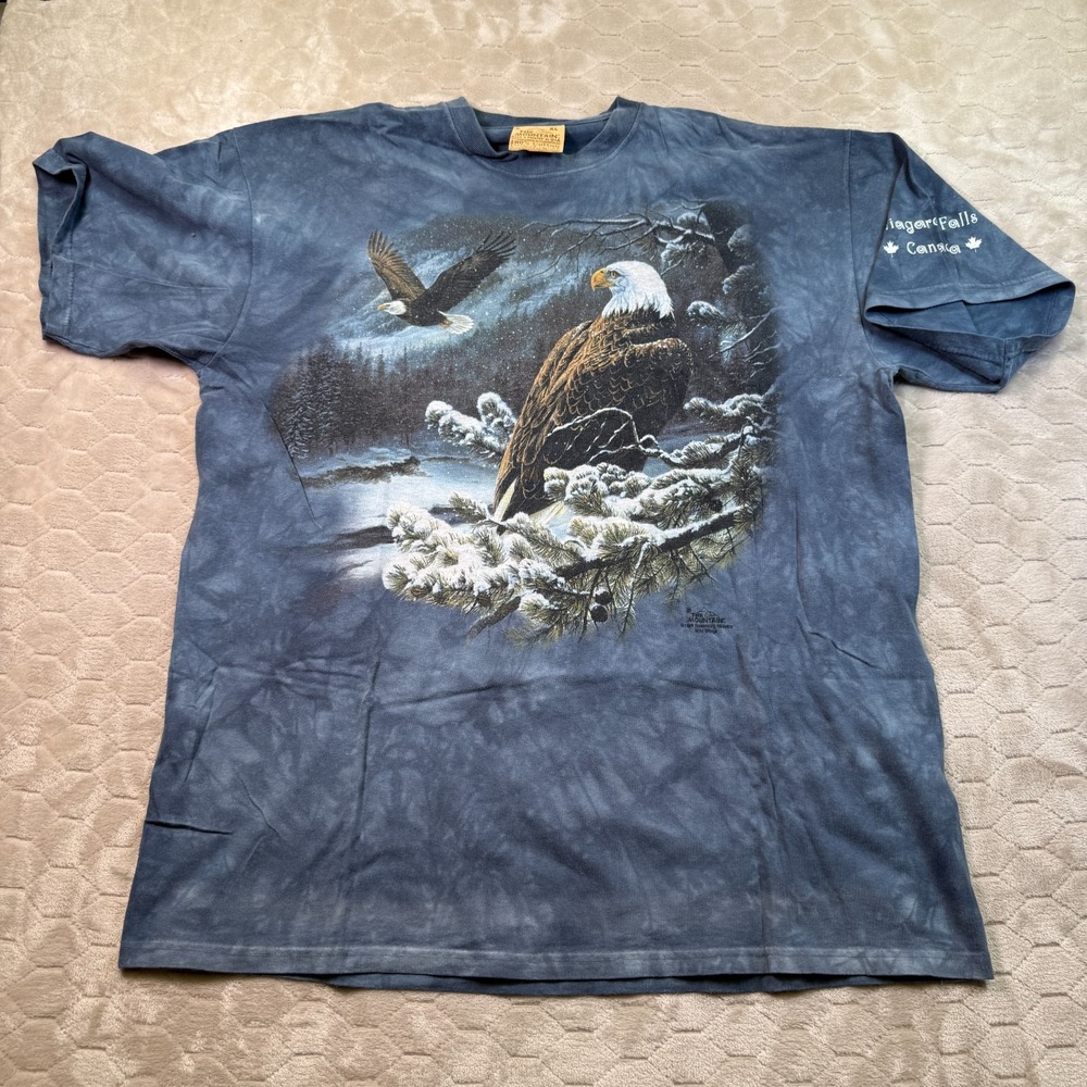 VTG 1999 The Mountain Eagle Niagara Falls Canada Shirt Sz XL Blue Tie Dye